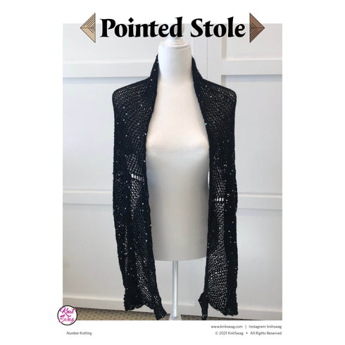 Modular KNITTING PATTERN: Sequined Stole, Garter Stitch Shawl